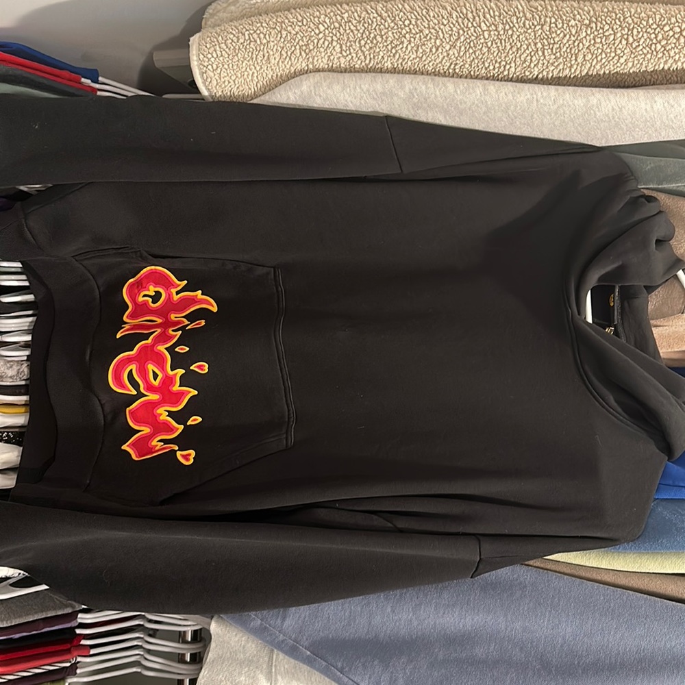 drew hoodie flames